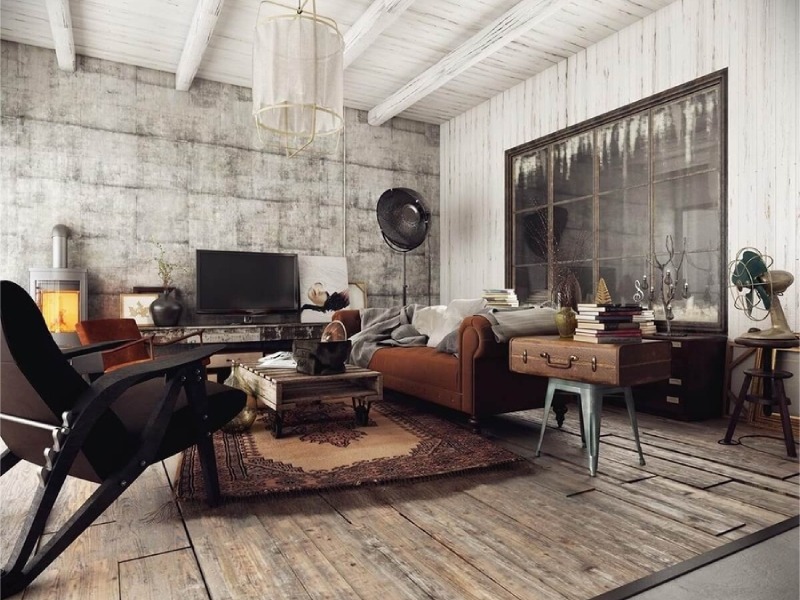 phong cách thiết kế nội thất vintage cho phòng khách