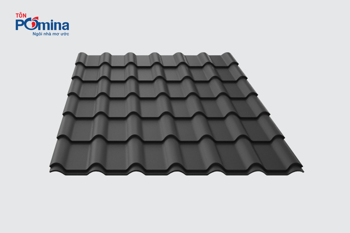 Tôn Pomina Granite AZ50 cho bạn sóng ngói chân thật phù hợp cho kiểu thiết kế biệt thự mái Thái, mái Âu