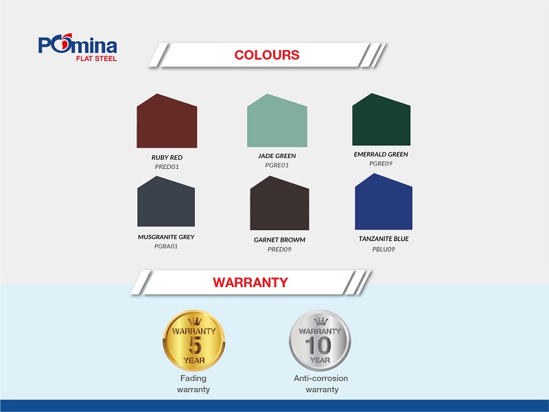 Pomina Pre-Painted hot dip Aluminium-Zinc coated steel sheet in coil 