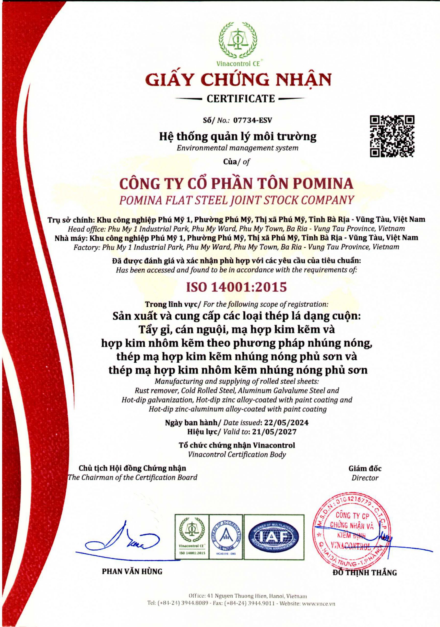 Chứng nhận ISO 14001:2015
