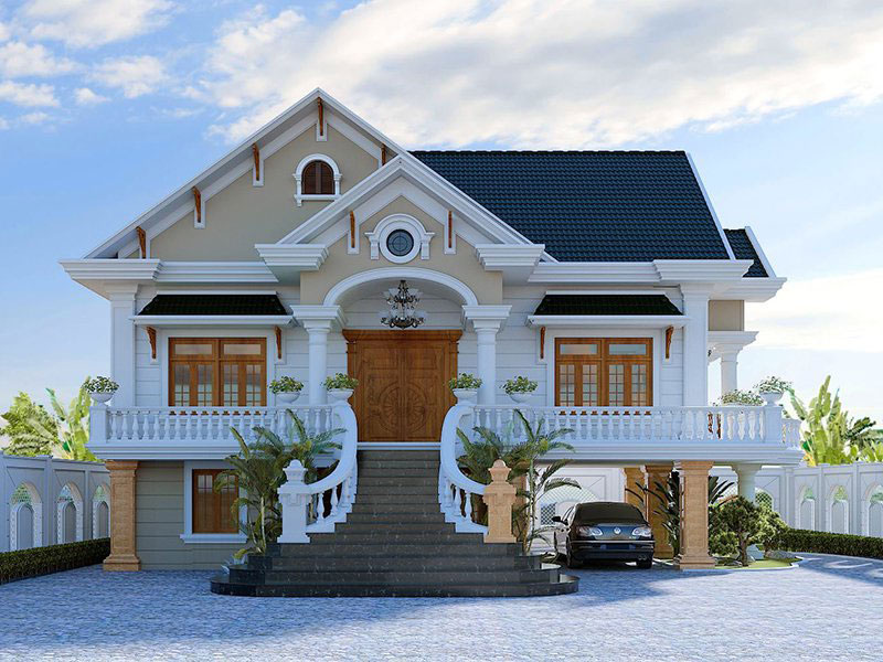 cách phối màu sơn mặt tiền nhà đẹp