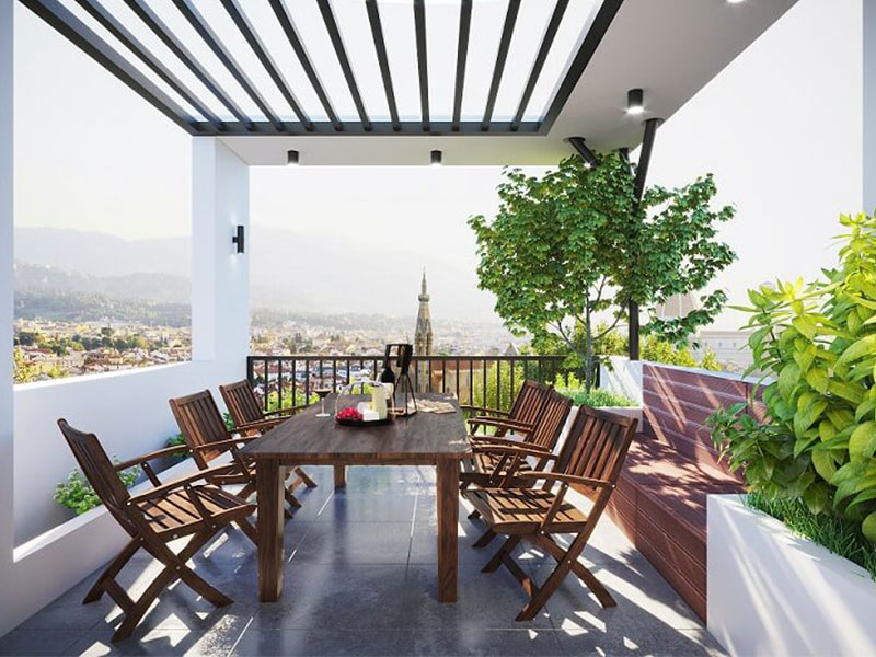 trang trí sân thượng nhỏ đẹp