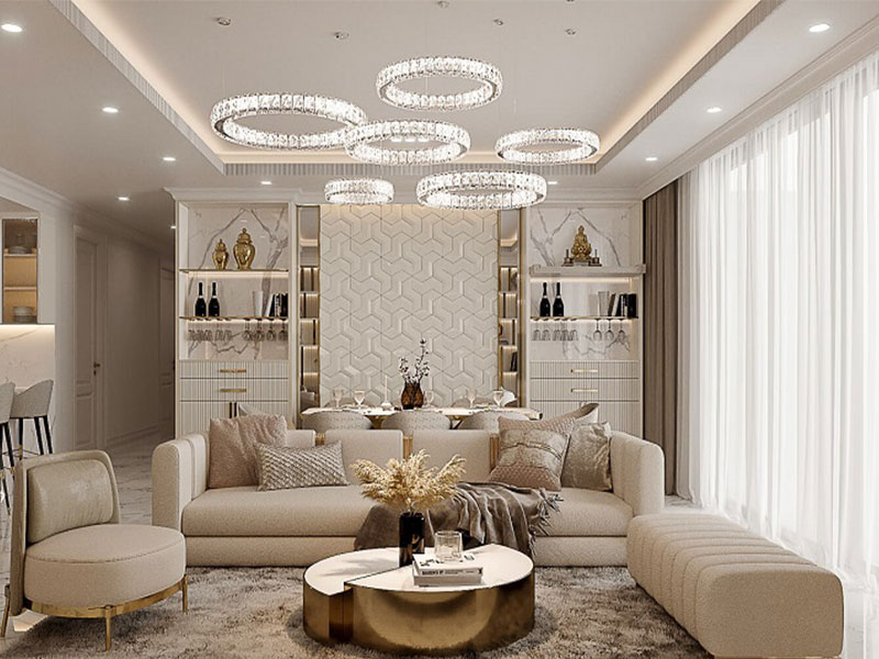 đèn trang trí phòng khách hiện đại