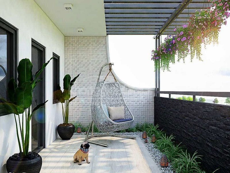 trang trí ban công bằng cây xanh